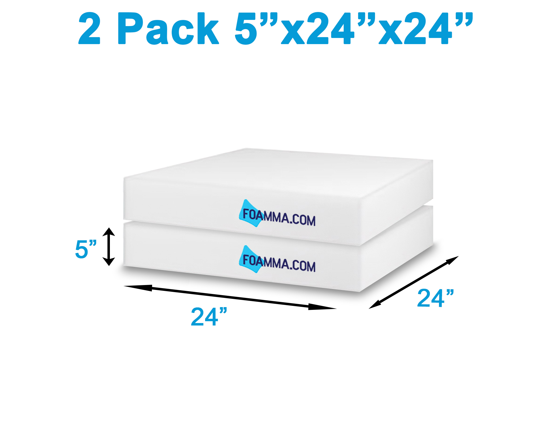 thumbnail image 2 of Mybecca 24x24x2 Inch Foam Sheet Replacement Cushion – Made In USA – Sold Per Sheet 2 of 5